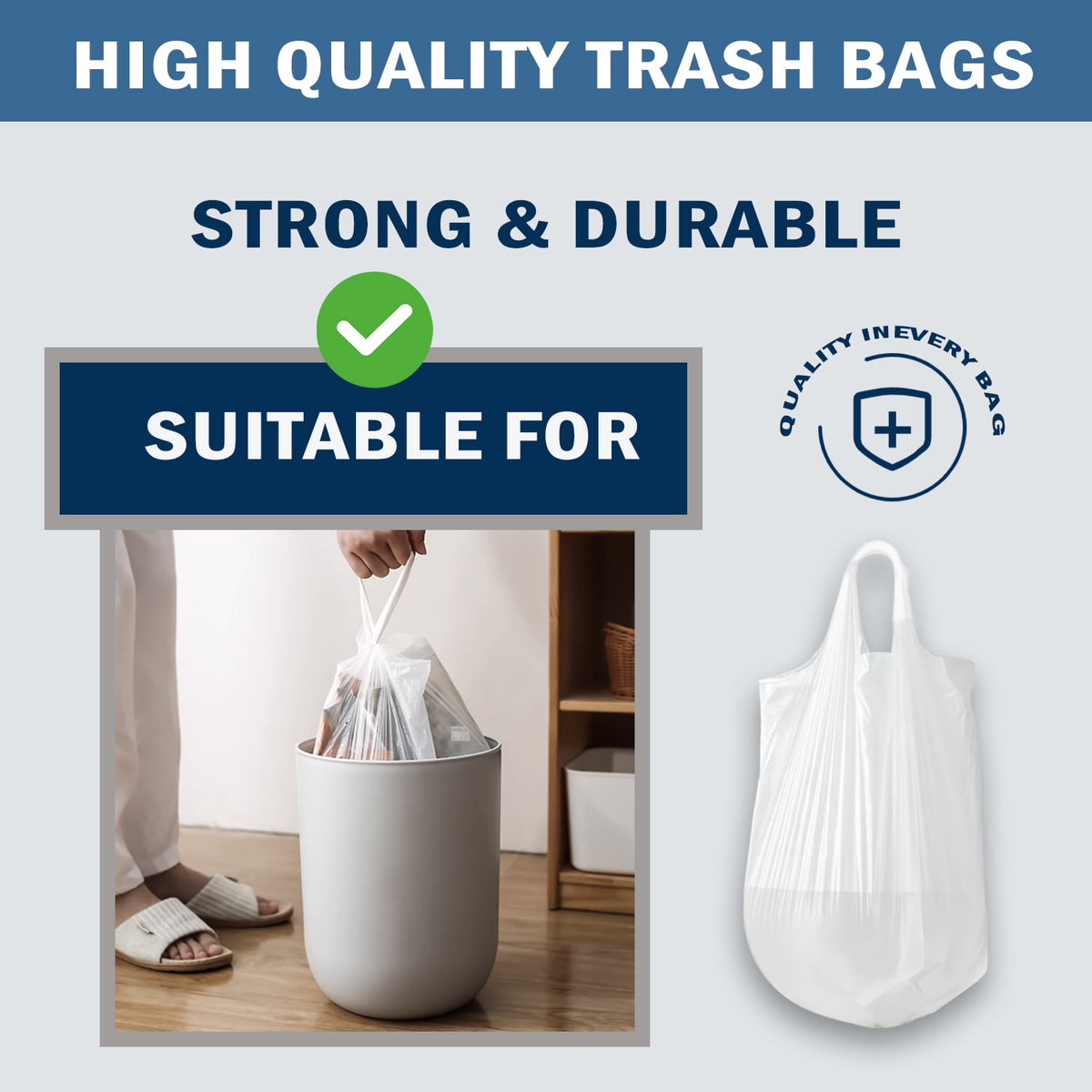 4 Gallon Trash Bags 200 Count, Small Garbage Bag 4-6 Gallon for Office, Bedroom, Bathroom