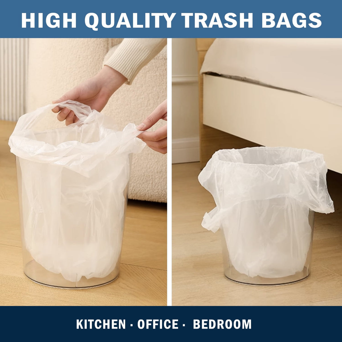 4 Gallon Trash Bags 200 Count, Small Garbage Bag 4-6 Gallon for Office, Bedroom, Bathroom