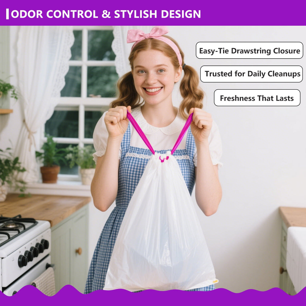 4 Gallon Trash Bags Lavender Scented (150 Count), Small Garbage Bag 4-6 Gallon for Office, Bedroom, Bathroom